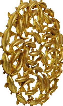 KARE Wandobjekt School of Koi Gold Ø160cm