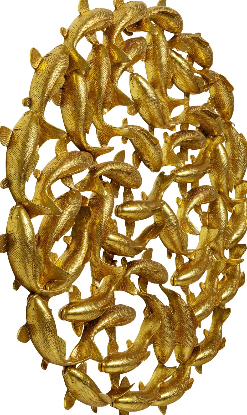 KARE Wandobjekt School of Koi Gold Ø160cm