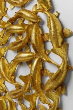 KARE Wandobjekt School of Koi Gold Ø160cm