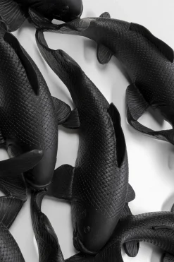 KARE Wandobjekt School of Koi Schwarz Ø160cm