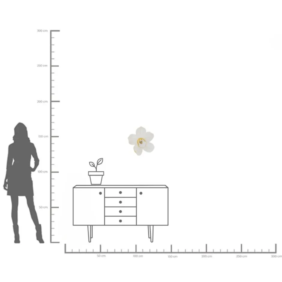 KARE Wandschmuck Orchid Weiß 44