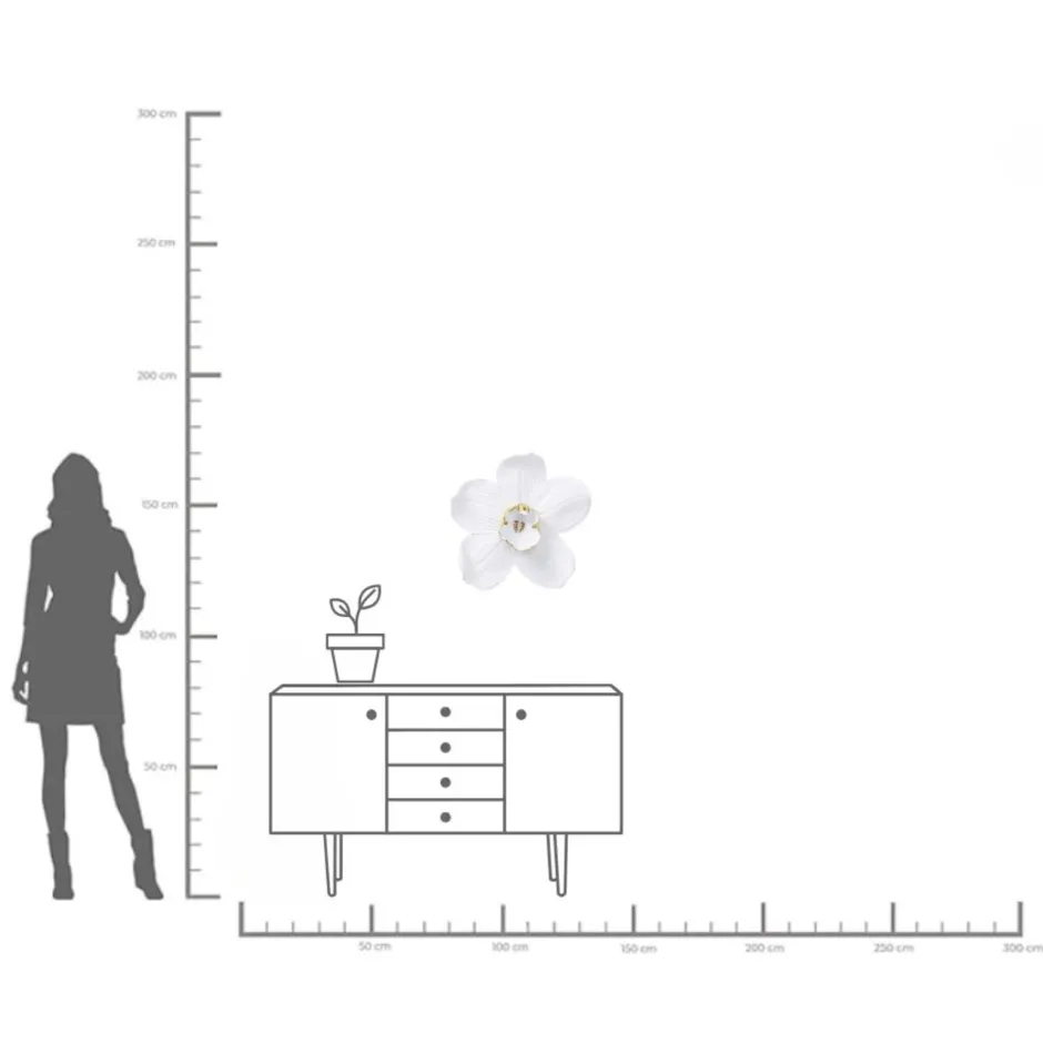 KARE Wandschmuck Orchid Weiß 54cm
