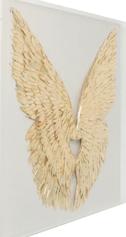 KARE Wandschmuck Wings Gold-Weiß 120x120cm