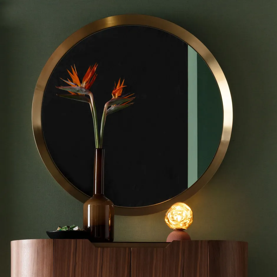 KARE Wandspiegel Arezzo Coffee Ø100cm