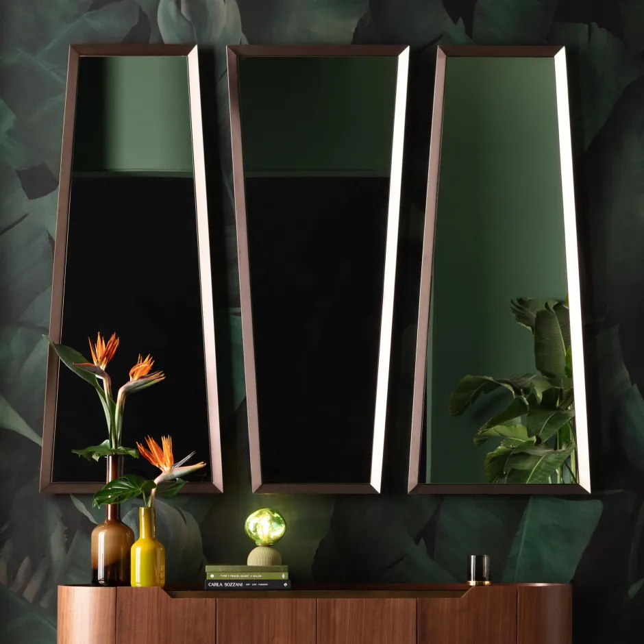 KARE Wandspiegel Arezzo Coffee Trapez 65(45)x160cm