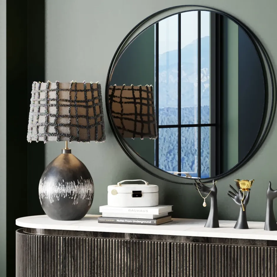 KARE Wandspiegel Bonita Schwarz Ø80cm