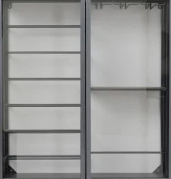 KARE Wandweinregal Porto Schwarz 75x80cm