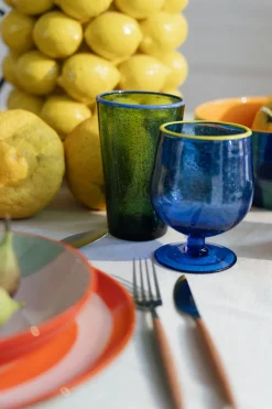 KARE Wasserglas Bubbles Grün 14cm