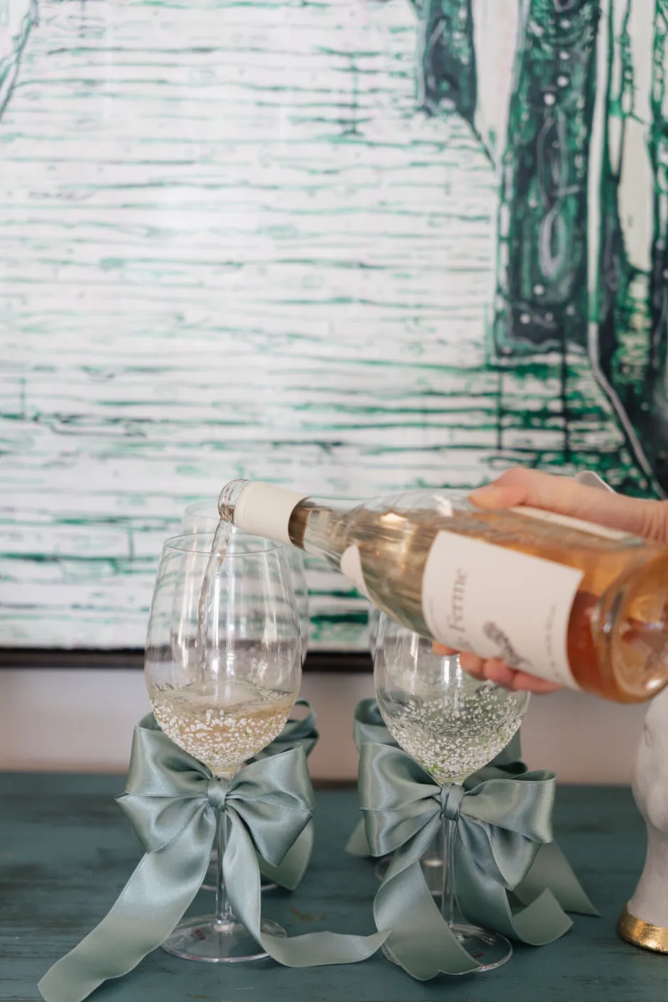 KARE Weinglas Confetti Grün 24 cm