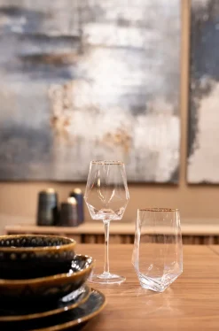 KARE Weinglas Diamond Gold Rim