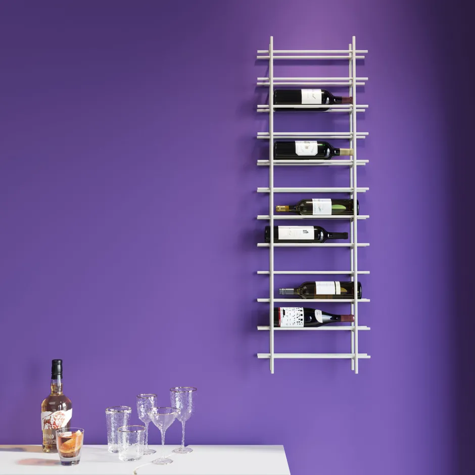 KARE Weinregal Cape Town Hellgrau 45x136cm