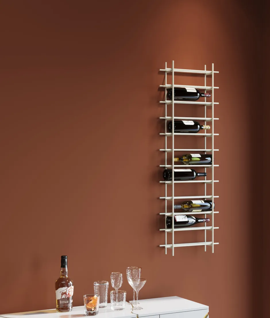 KARE Weinregal Cape Town Hellgrau 45x136cm