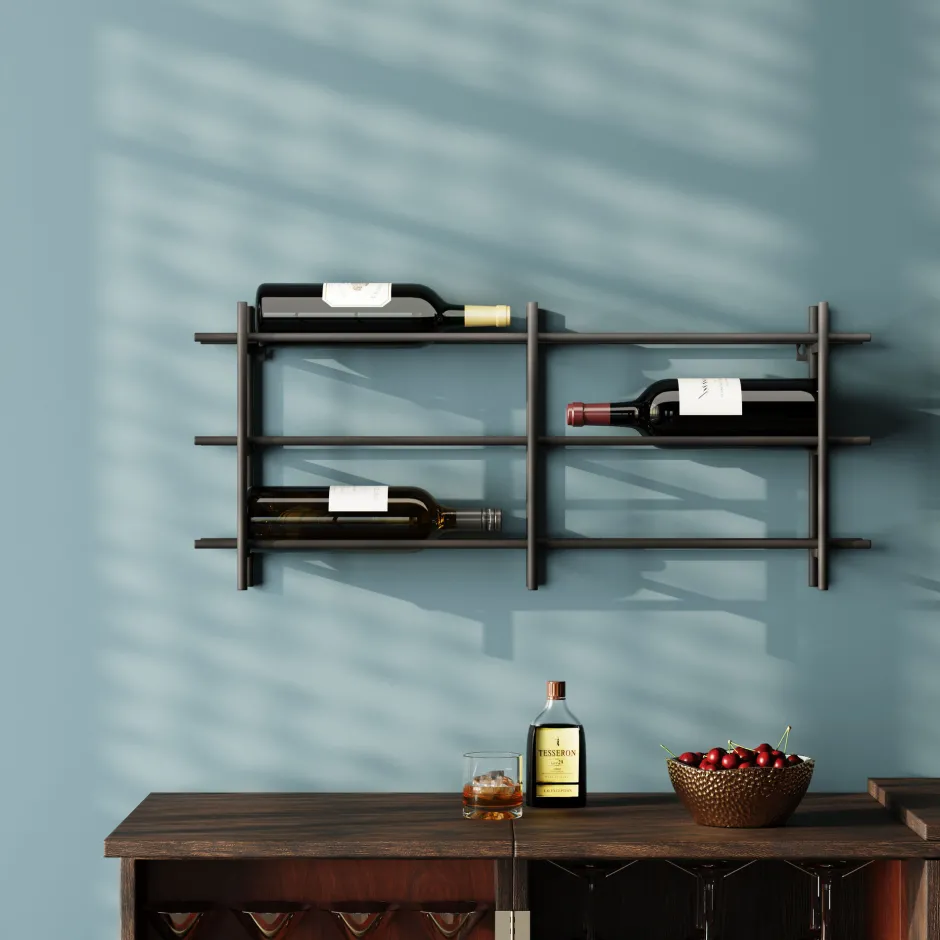 KARE Weinregal Cape Town Schwarz 80x34cm